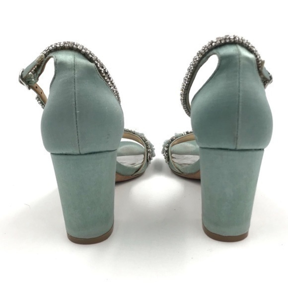 Badgley Mischka Embellished Ankle Strap Heels Size 6.5 - Picture 5 of 11